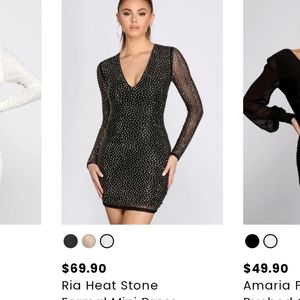 Windsor long-sleeve black sparkly bodycon dress